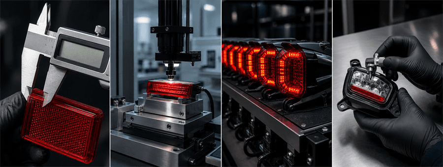 Reflector and LED light quality control inspection